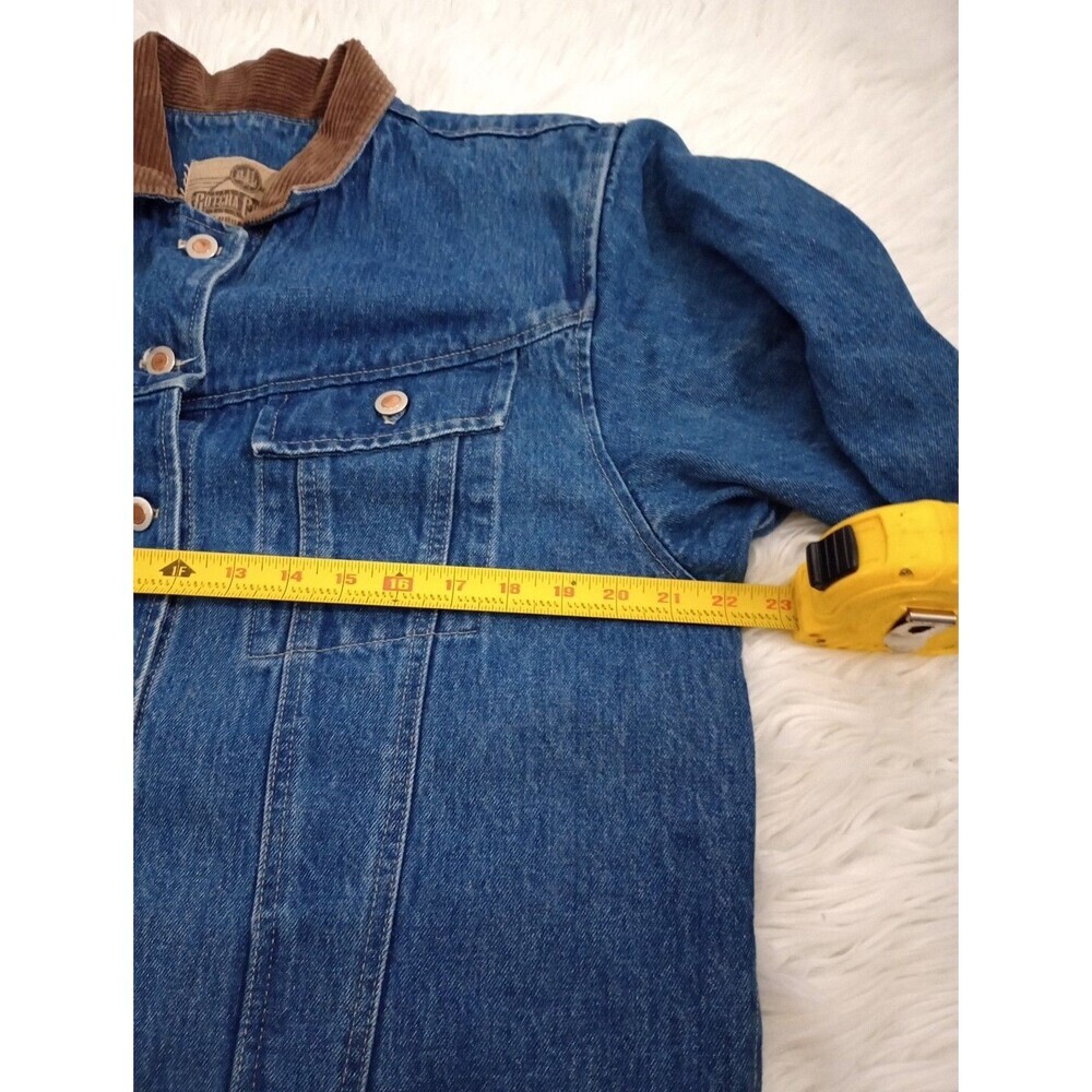 Vgt  Gotcha Covered Lod Cowboy Western Back House Print Jacket Denim Retro Sz L - Picture 5 of 10